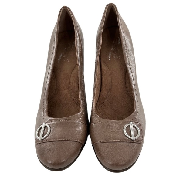 Aerosoles womens heels size 10 taupe round toe career - Picture 2 of 13